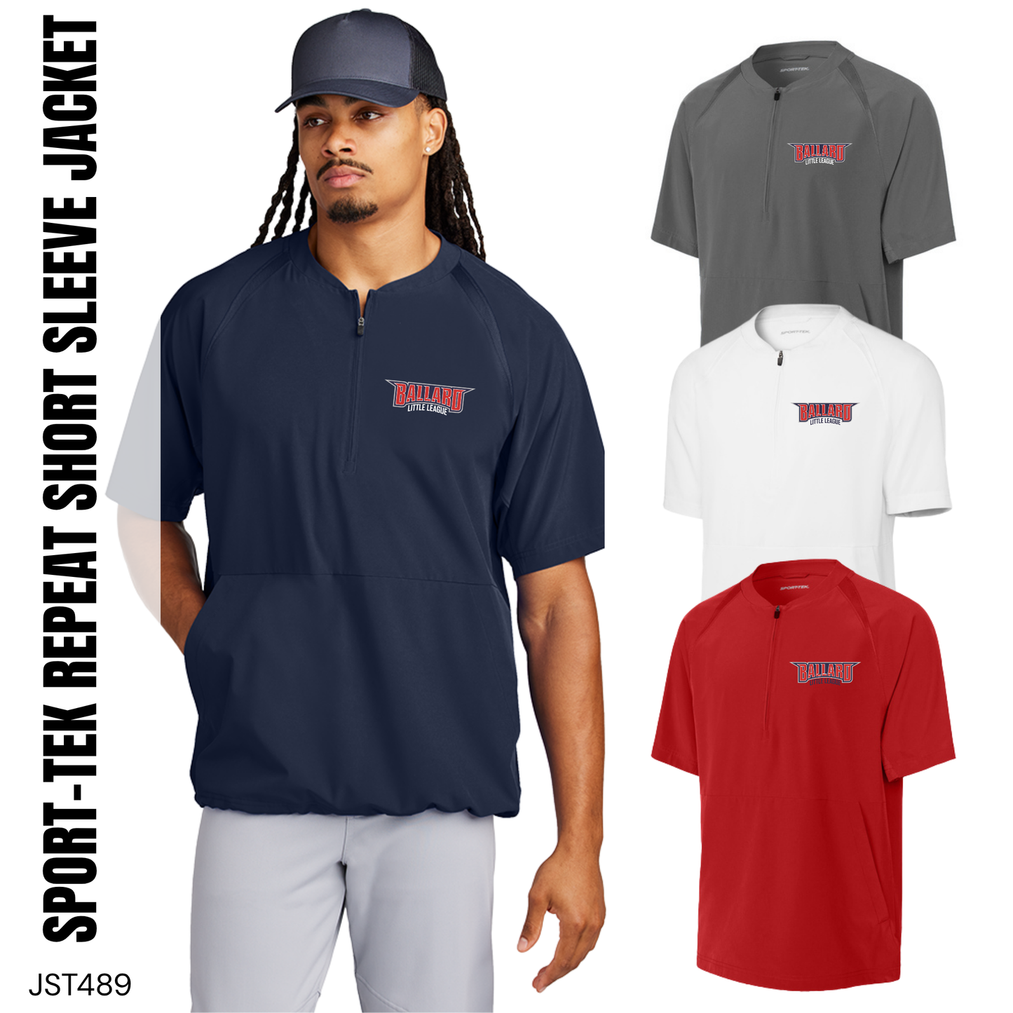 Ballard LL | Sport-Tek Repeat 1/2-Zip Short Sleeve Jacket {adult}