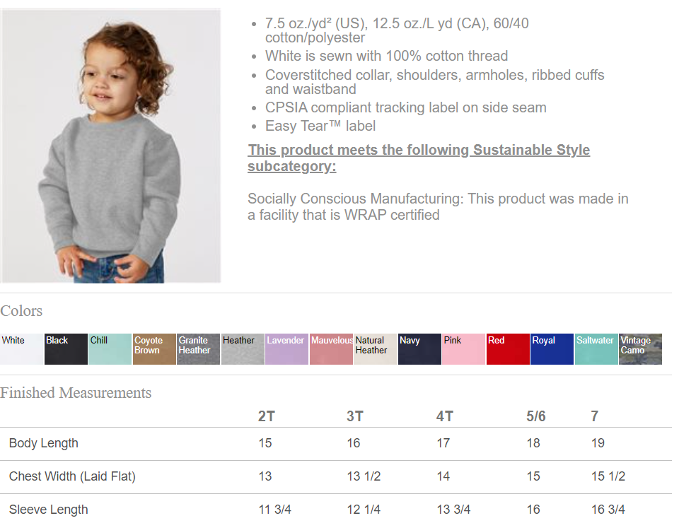 North Polk PTO | Rabbit Skins Crewneck {toddler}