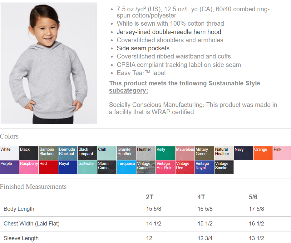 North Polk PTO | Rabbit Skins Hoodie {toddler}