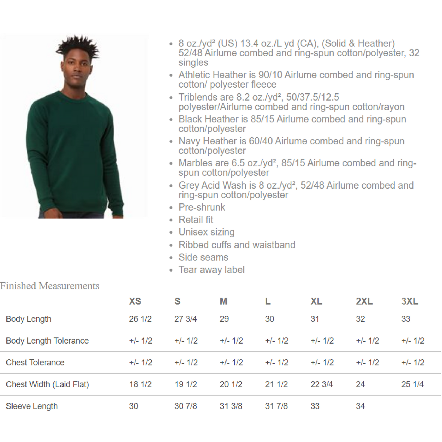 BLAZERS | Bella+Canvas Unisex Sponge Fleece Raglan Crewneck Sweatshirt