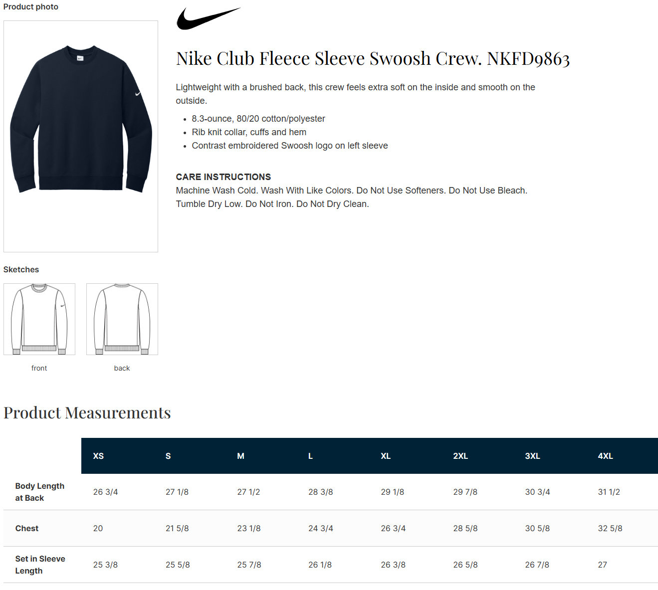 North Polk PTO | Nike Club Fleece Crewneck {adult}