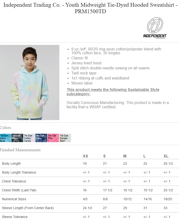 ACAA | Independent Hoodie, pink tie dye {youth+adult}
