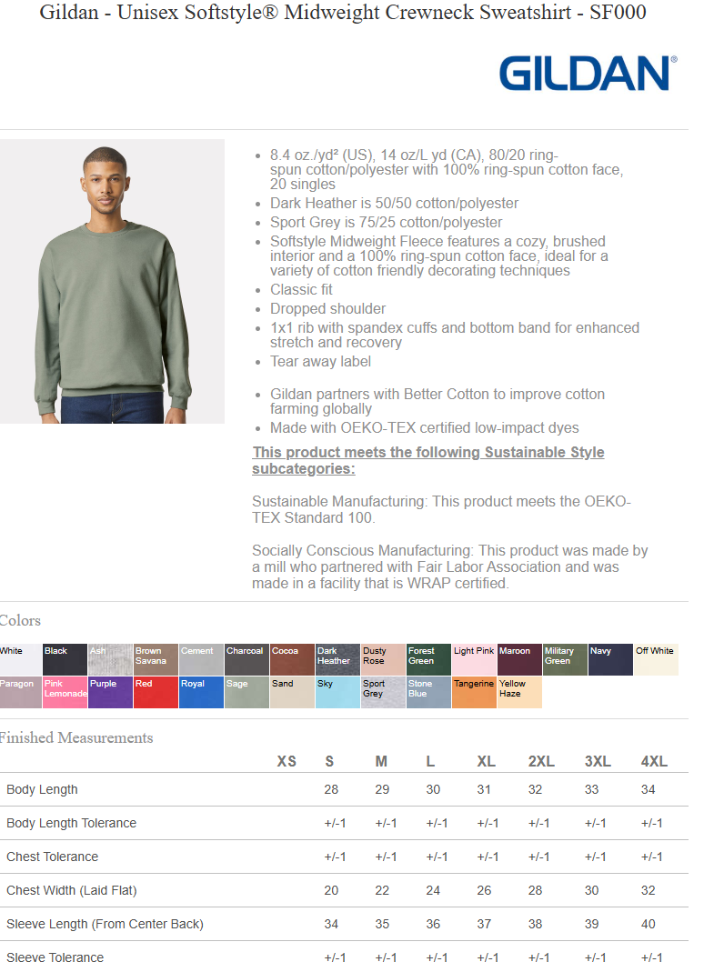 Ames Hockey | Gildan Unsiex SoftStyle Crewneck