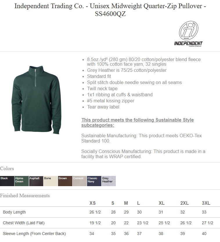ACAA | Independent 1/4 Zip {adult}