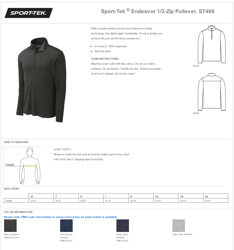 Guided Ascent, LLC - sport tek half zip pullover