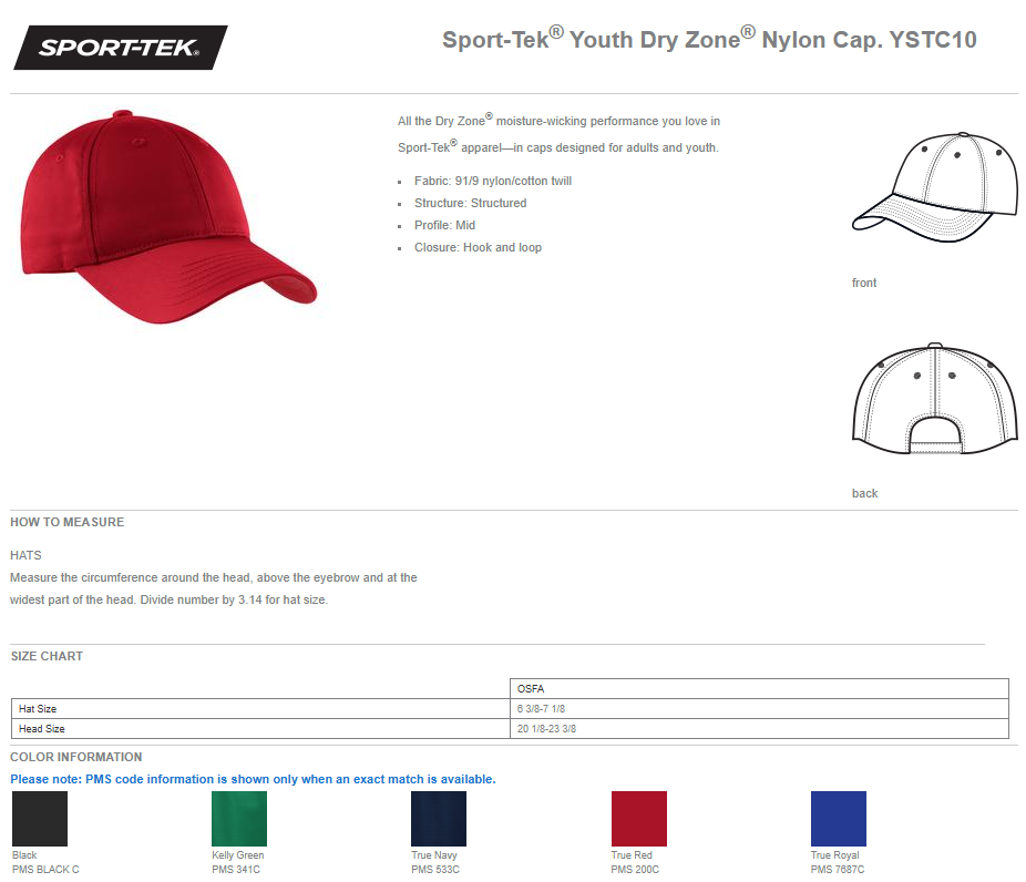 MTO / Lakes Performance Hat, YOUTH