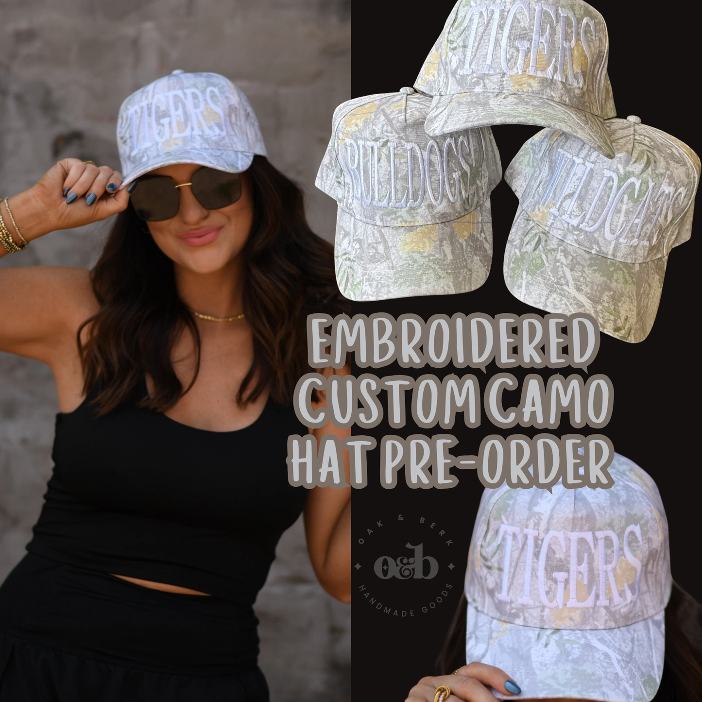 PREORDER / Embroidered Custom Camo Hats