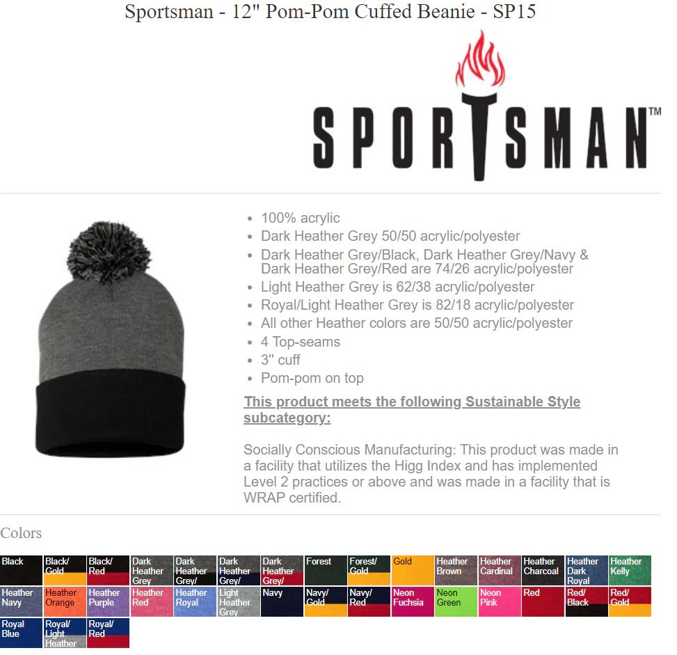 North Polk PTO | Stocking Hat, embroidered