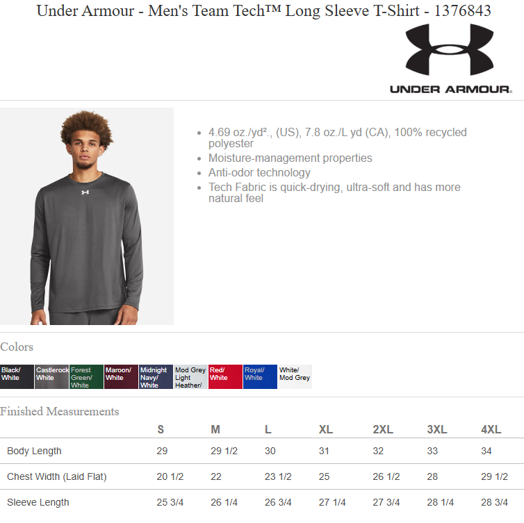 North Polk PTO | Under Armour Performance Long Sleeve {adult + youth}