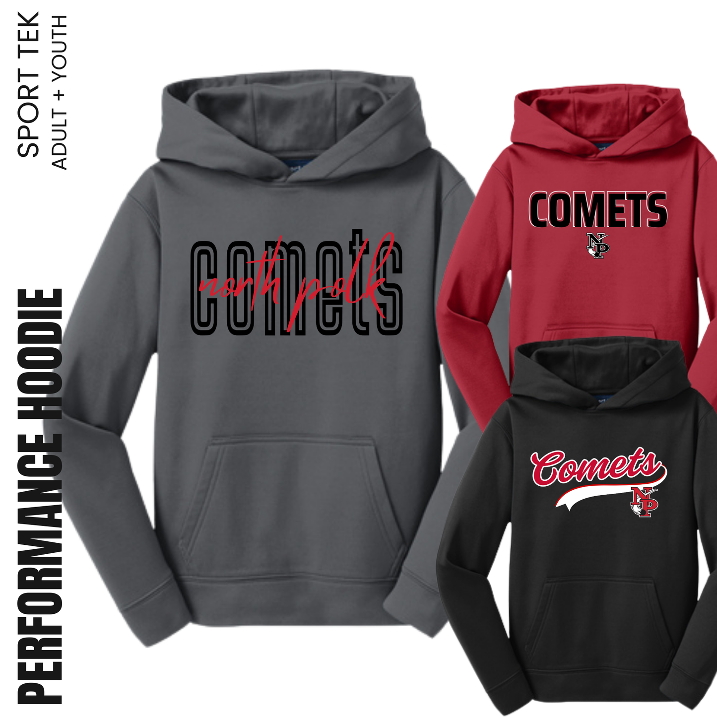 North Polk PTO | Sport-Tek Sport-Wick Hooded Pullover {adult + youth}