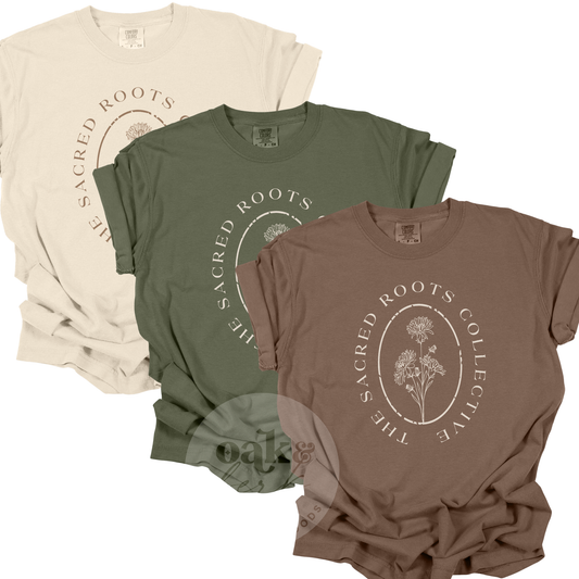 The Sacred Roots Collective | Comfort Colors Tee, Full Front