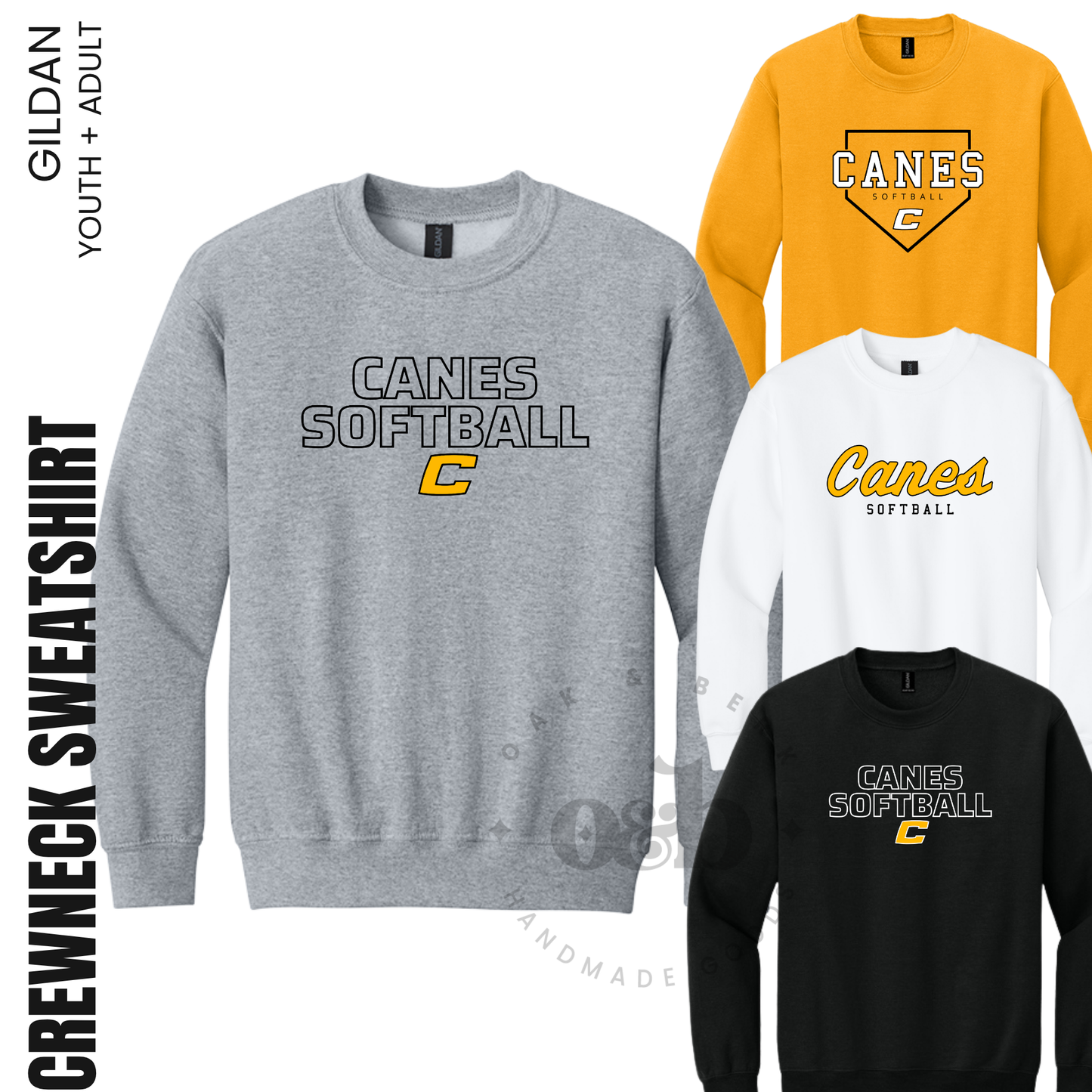 CANES | Gildan Heavy Blend Crewneck Sweatshirt {adult + youth}