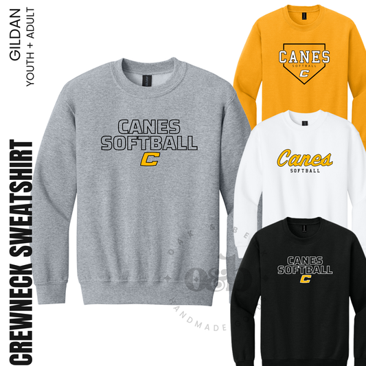 CANES | Gildan Heavy Blend Crewneck Sweatshirt {adult + youth}