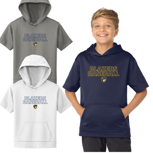 BLAZERS | Baseball Sport-Tek Fleece Short Sleeve Hoodie {youth+adult}