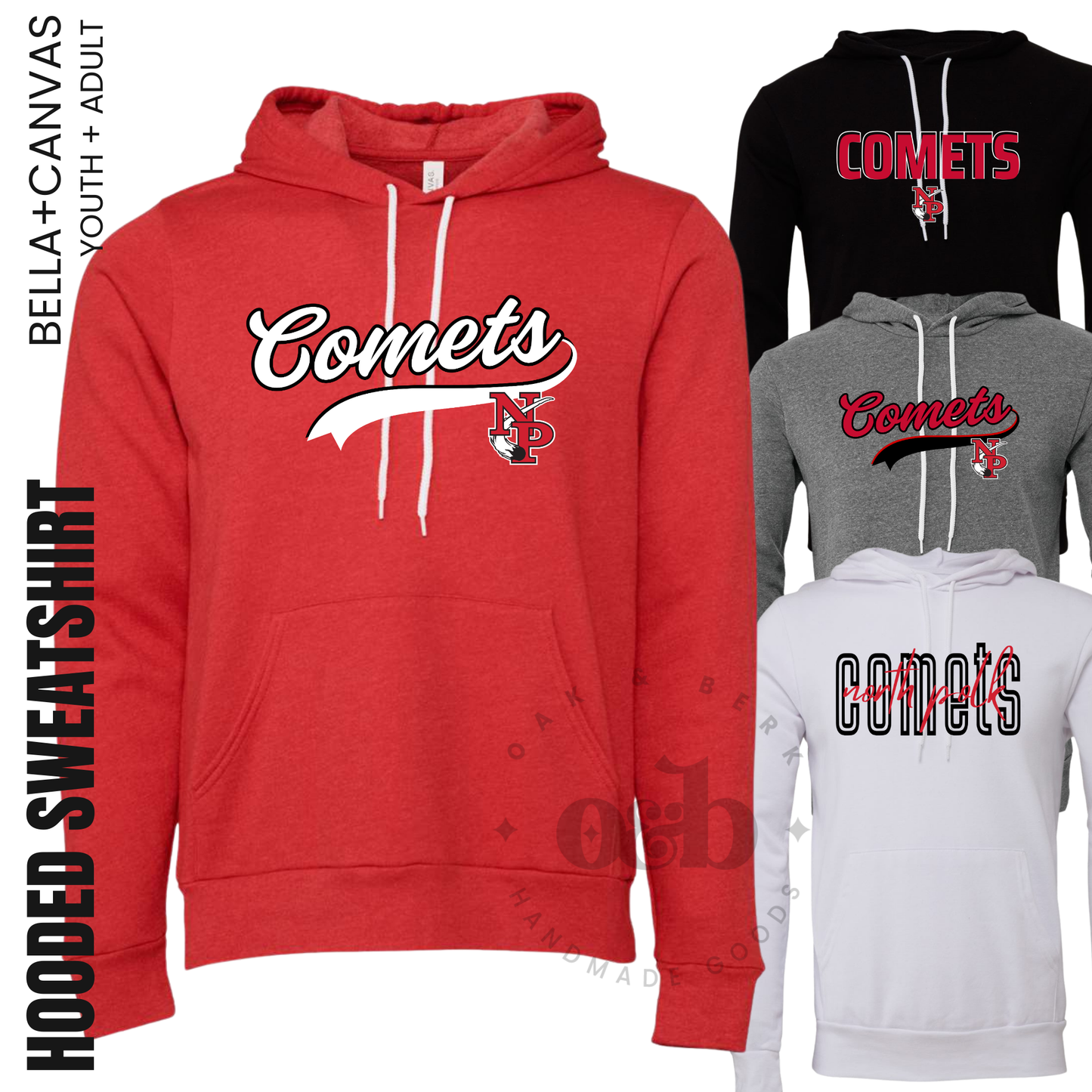 North Polk PTO | Bella+Canvas Unisex Sponge Fleece Hooded Sweatshirt {adult}