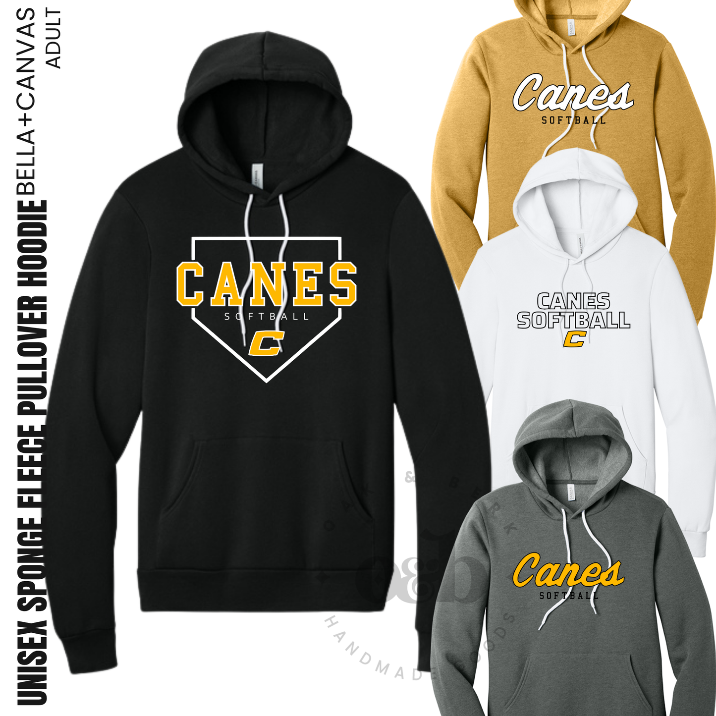 CANES | Bella+Canvas Unisex Sponge Fleece Hooded Sweatshirt {adult}