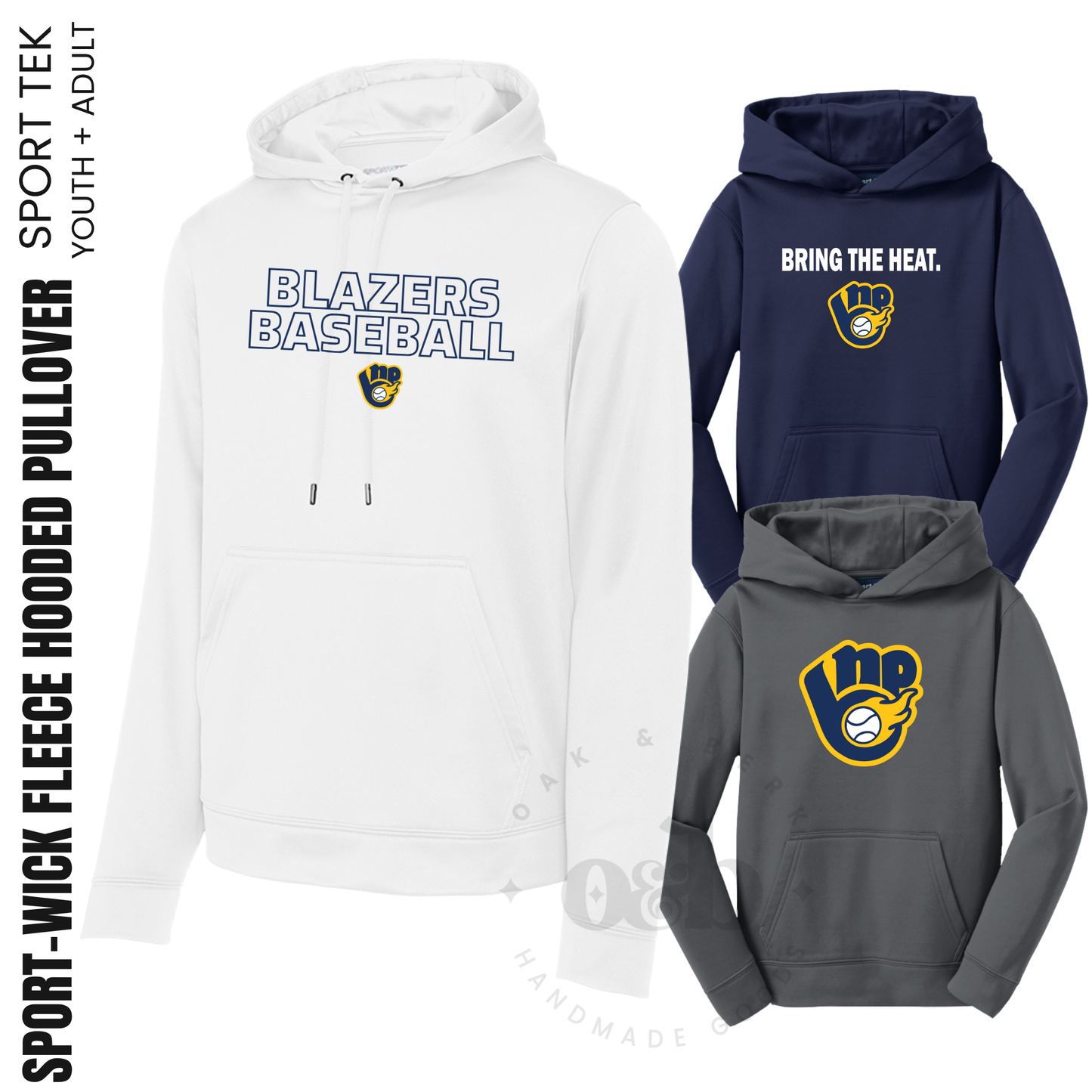 BLAZERS | Sport-Tek Sport-Wick Hooded Pullover {adult + youth}