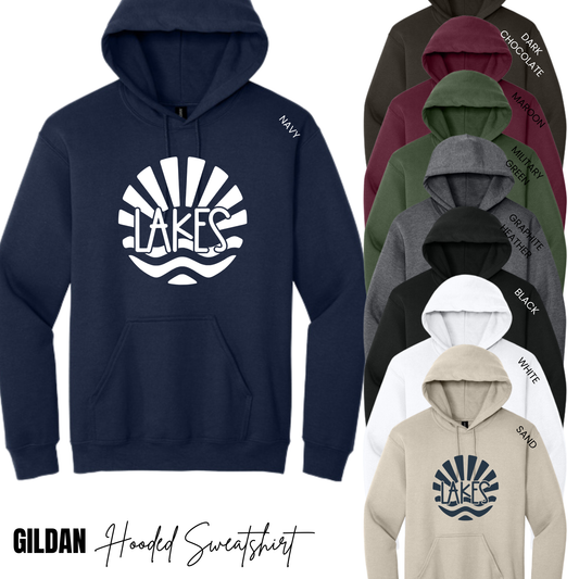 MTO / Lakes Logo Sweatshirt, gildan hoodie