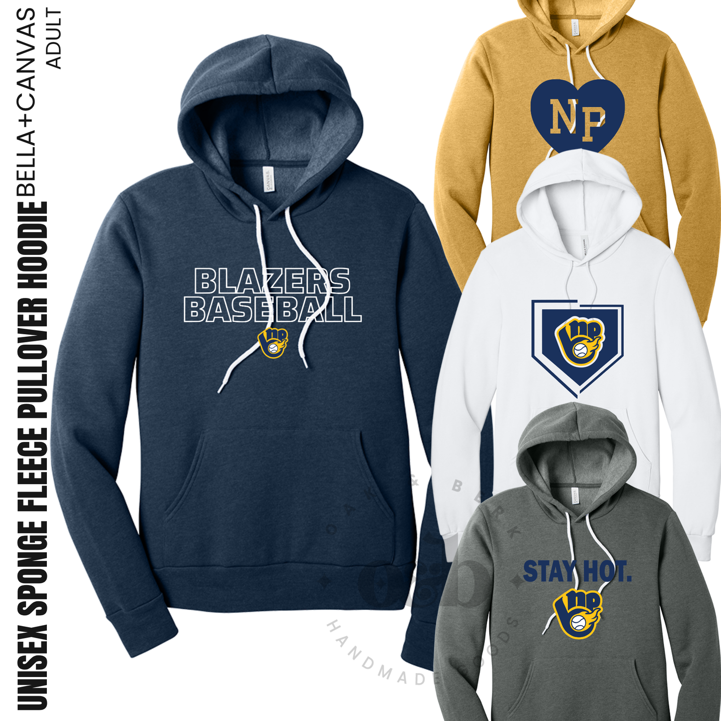 BLAZERS | Bella+Canvas Unisex Sponge Fleece Hooded Sweatshirt {adult}