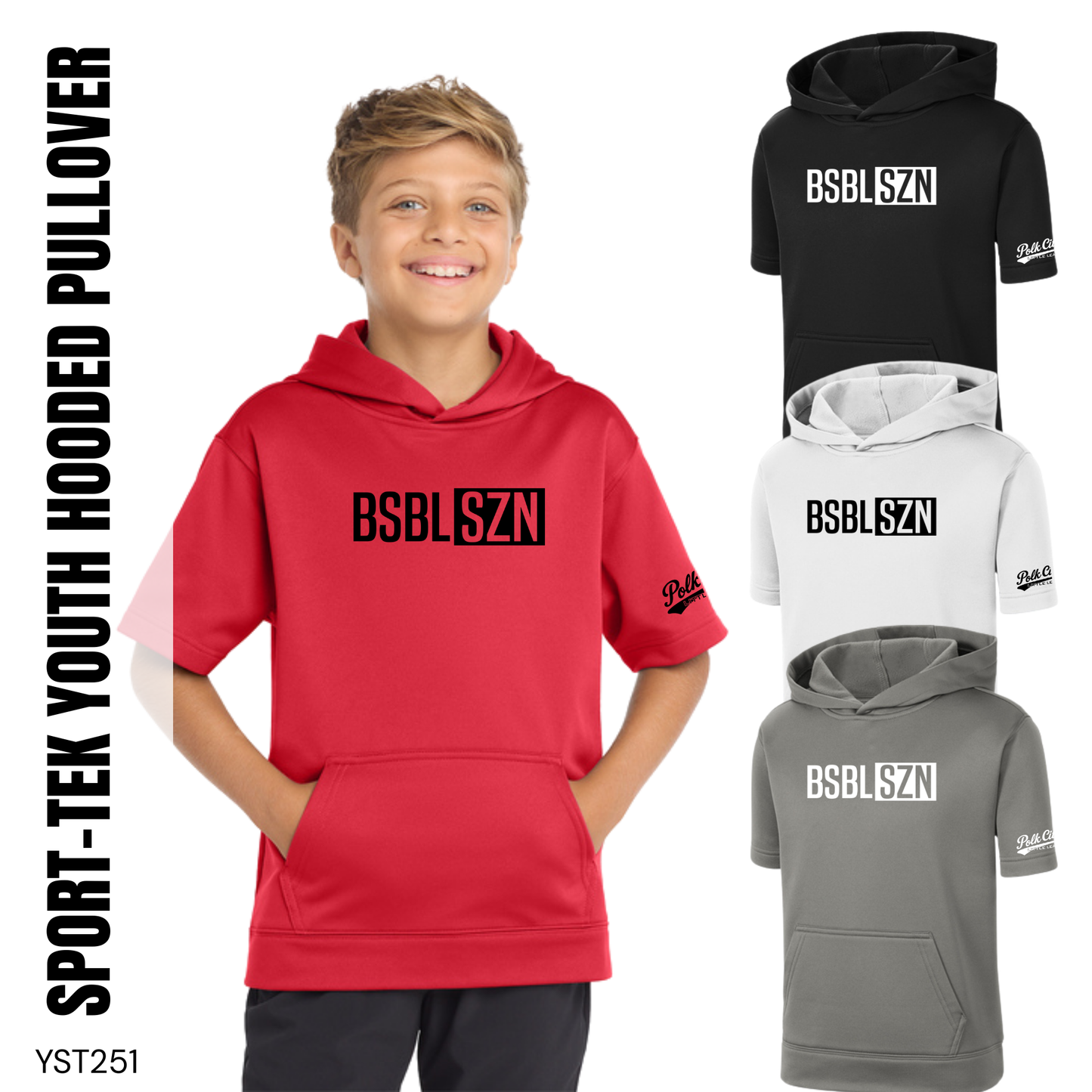PCLL | Sport-Tek Fleece Short Sleeve Hooded Pullover {youth}