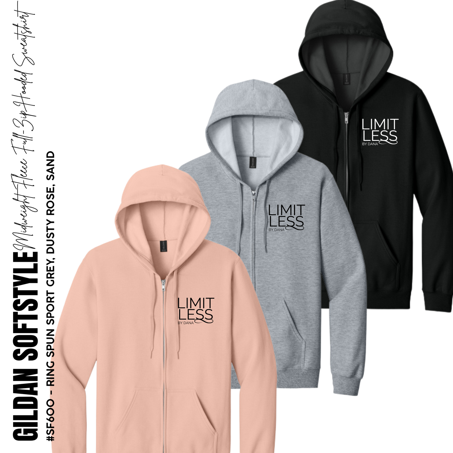 LIMITLESS | Gildan SoftStyle Full Zip Hoodie