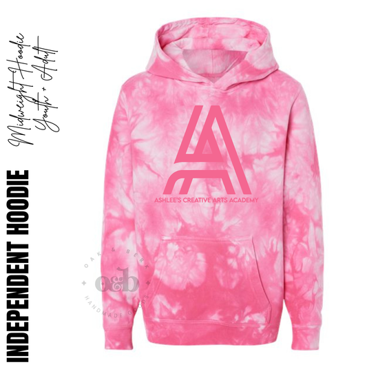ACAA | Independent Hoodie, pink tie dye {youth+adult}