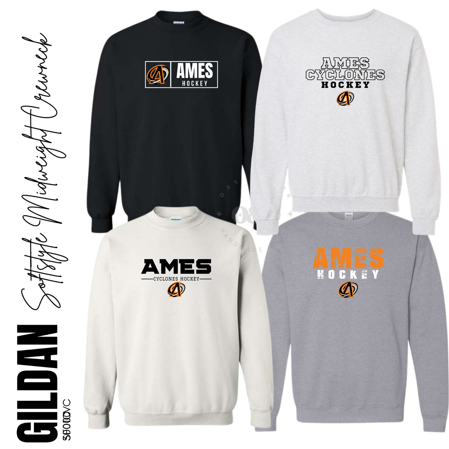 Ames Hockey | Gildan Unsiex SoftStyle Crewneck
