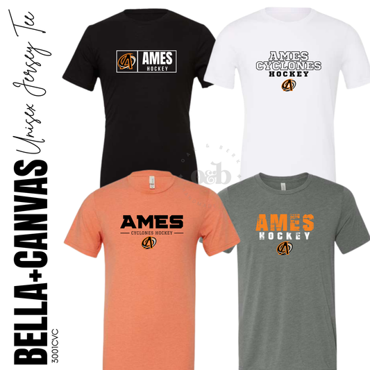 Ames Hockey | Bella+Canvas Jersey CVC Unsiex Tee