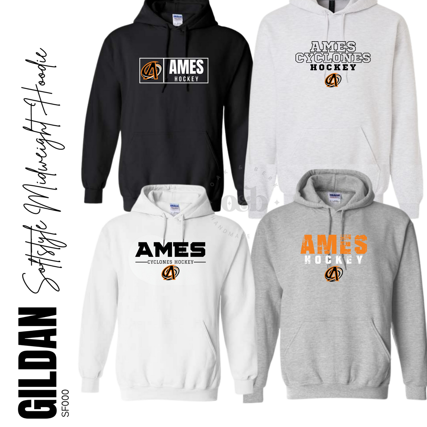 Ames Hockey | Gildan Unsiex SoftStyle Hoodie