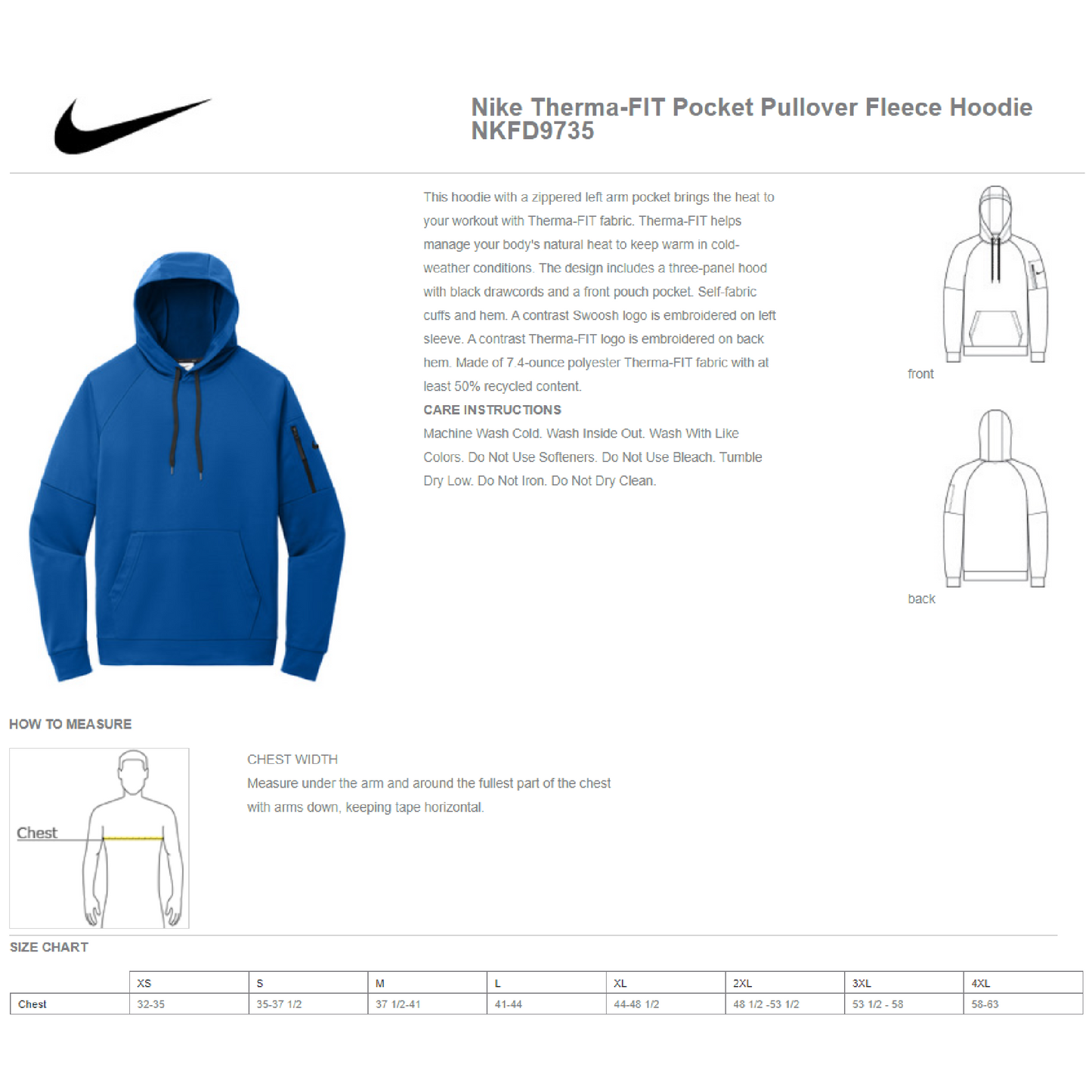 BLAZERS | Nike Therma-FIT Pocket Pullover Fleece Hoodie