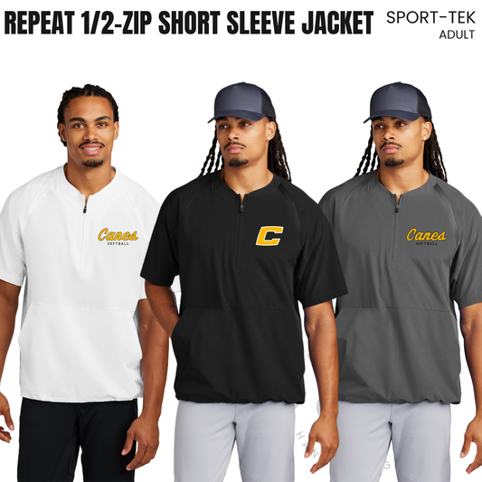 CANES | Sport-Tek Repeat 1/2-Zip Short Sleeve Jacket {adult}