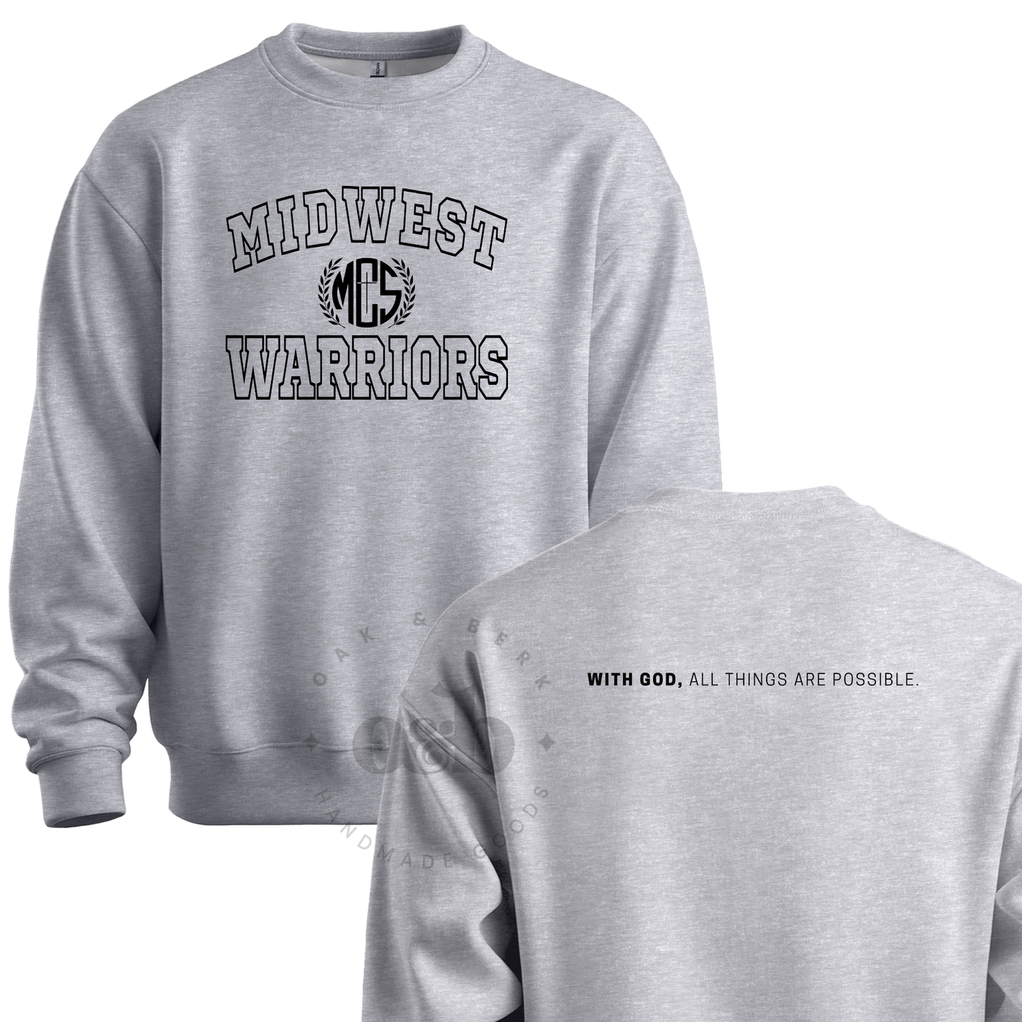 MTO | Midwest Warriors Crest, youth+adult crewneck