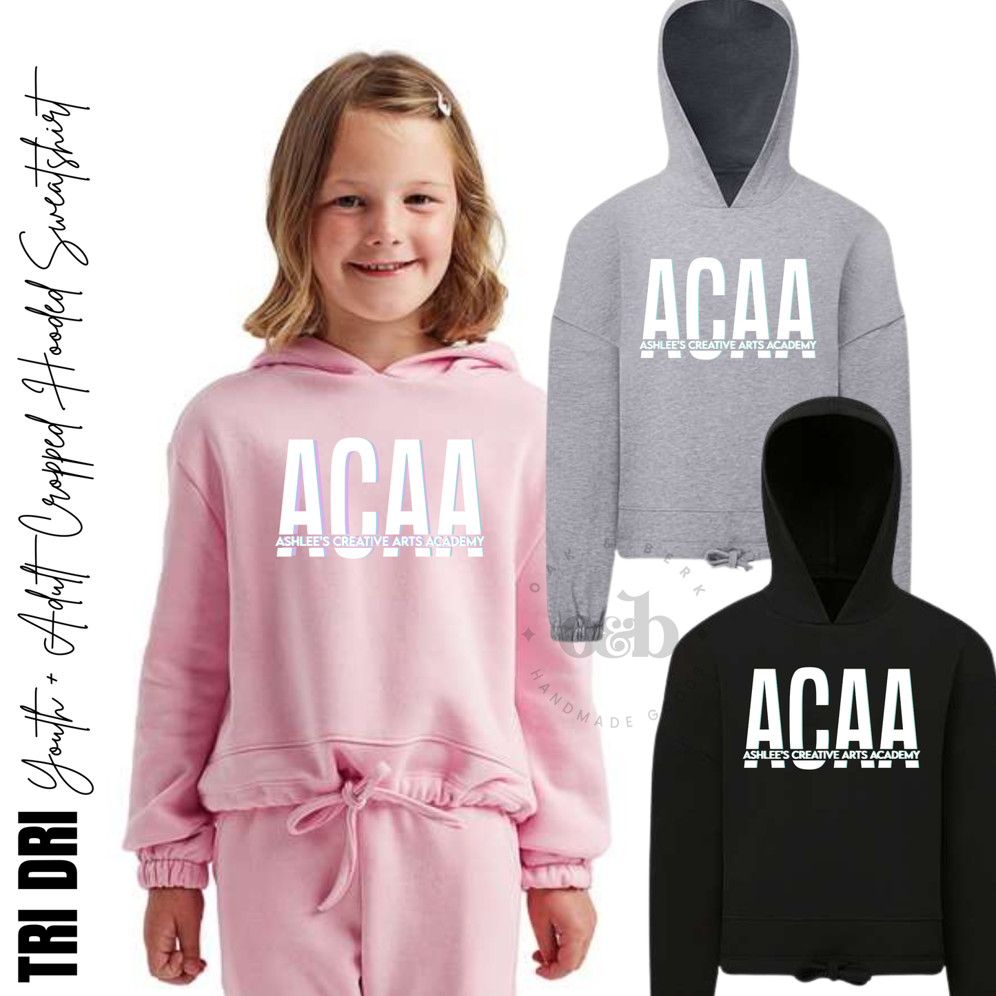 ACAA | TriDri Cropped Cinched Hoodie {youth}
