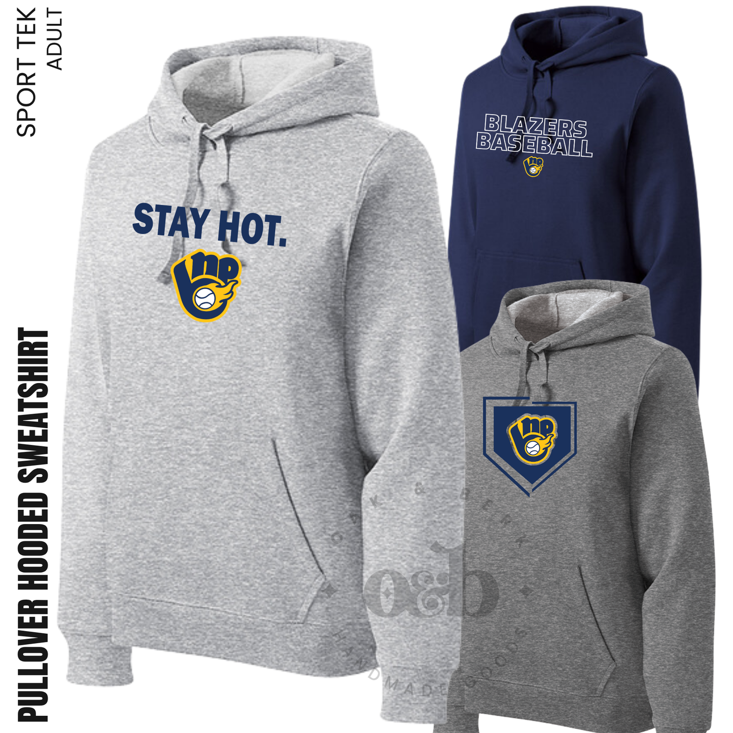 BLAZERS | Sport Tek Pullover Hooded Sweatshirt {adult + TALL}