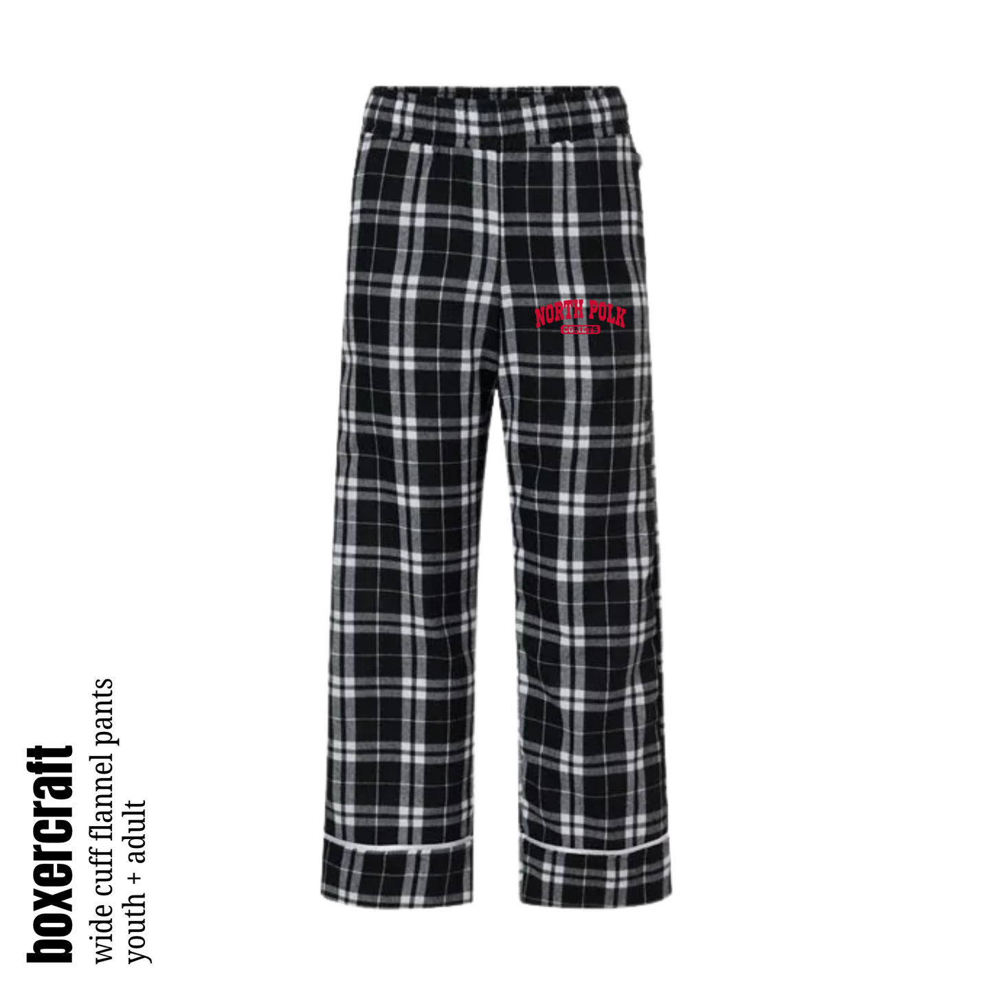 North Polk PTO | Wide Cuff Flannel Pants {youth + womens}