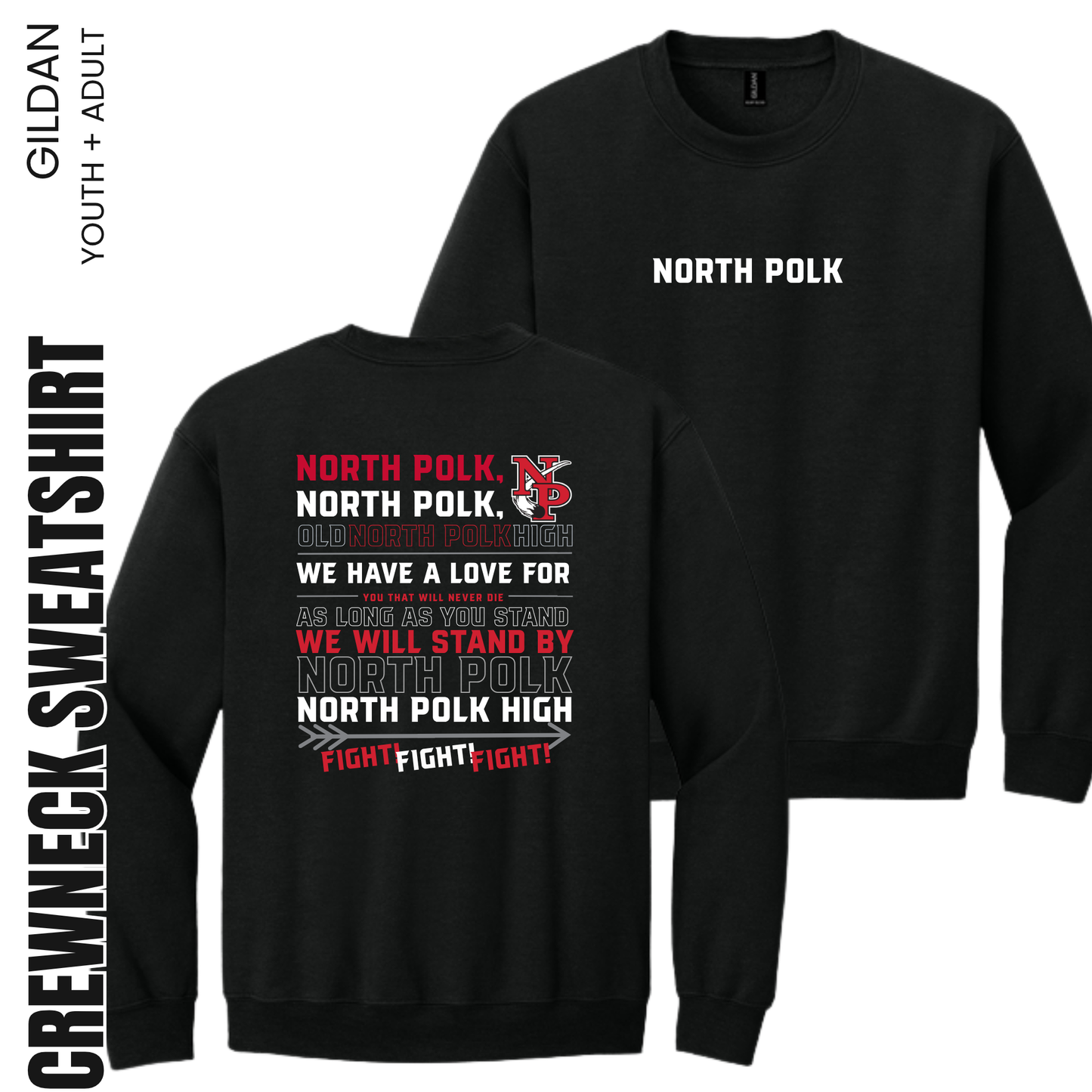 North Polk PTO | Fight Song Crewneck Sweatshirt {adult + youth}