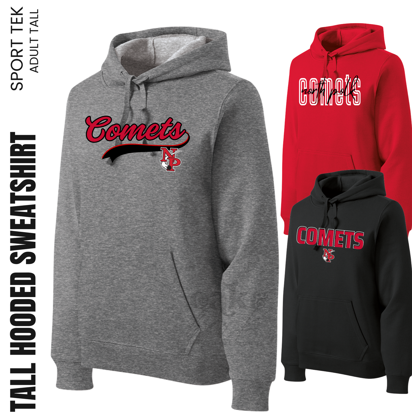 North Polk PTO | Sport Tek Adult TALL Hooded Sweatshirts