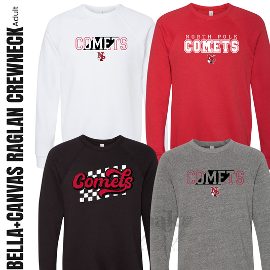 North Polk PTO | Bella+Canvas Unisex Sponge Fleece Raglan Crewneck Sweatshirt {adult}