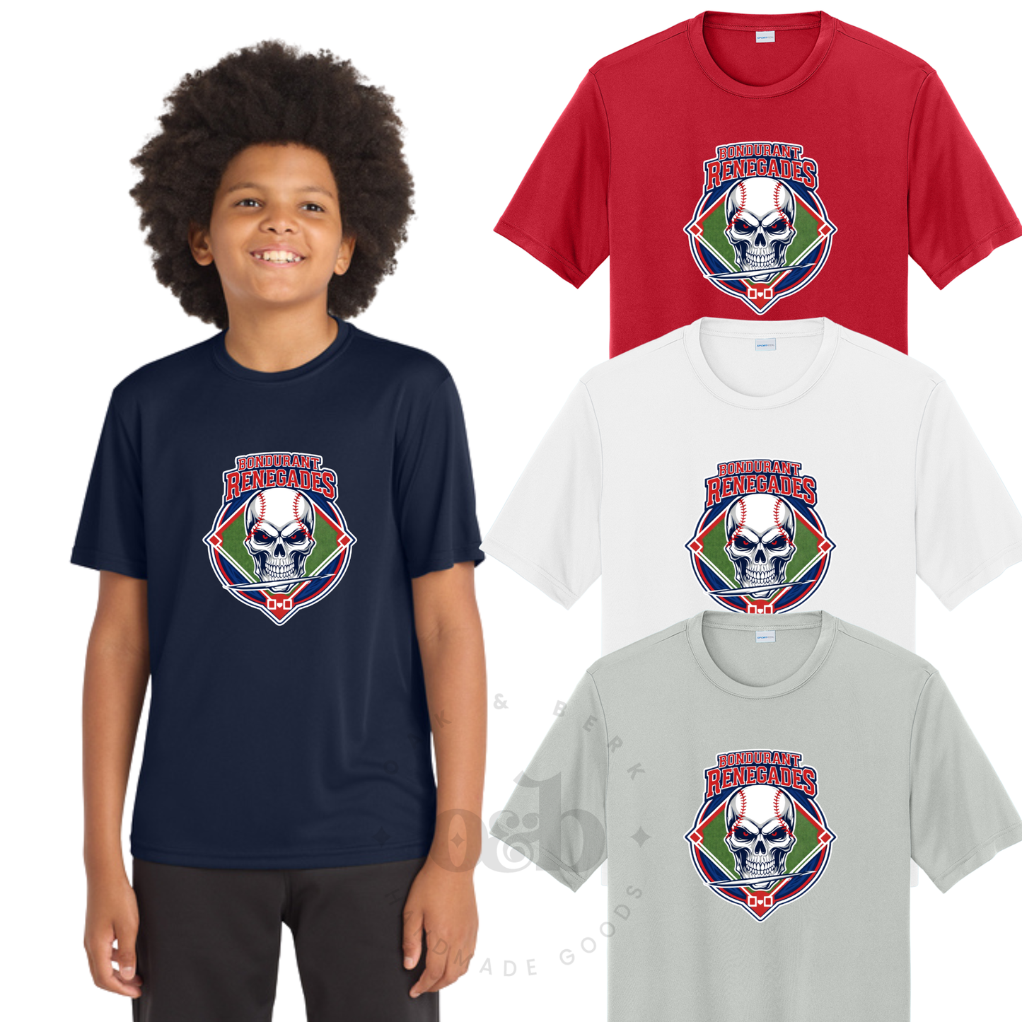 RENEGADES| Renegades Baseball Logo, sport tek tee