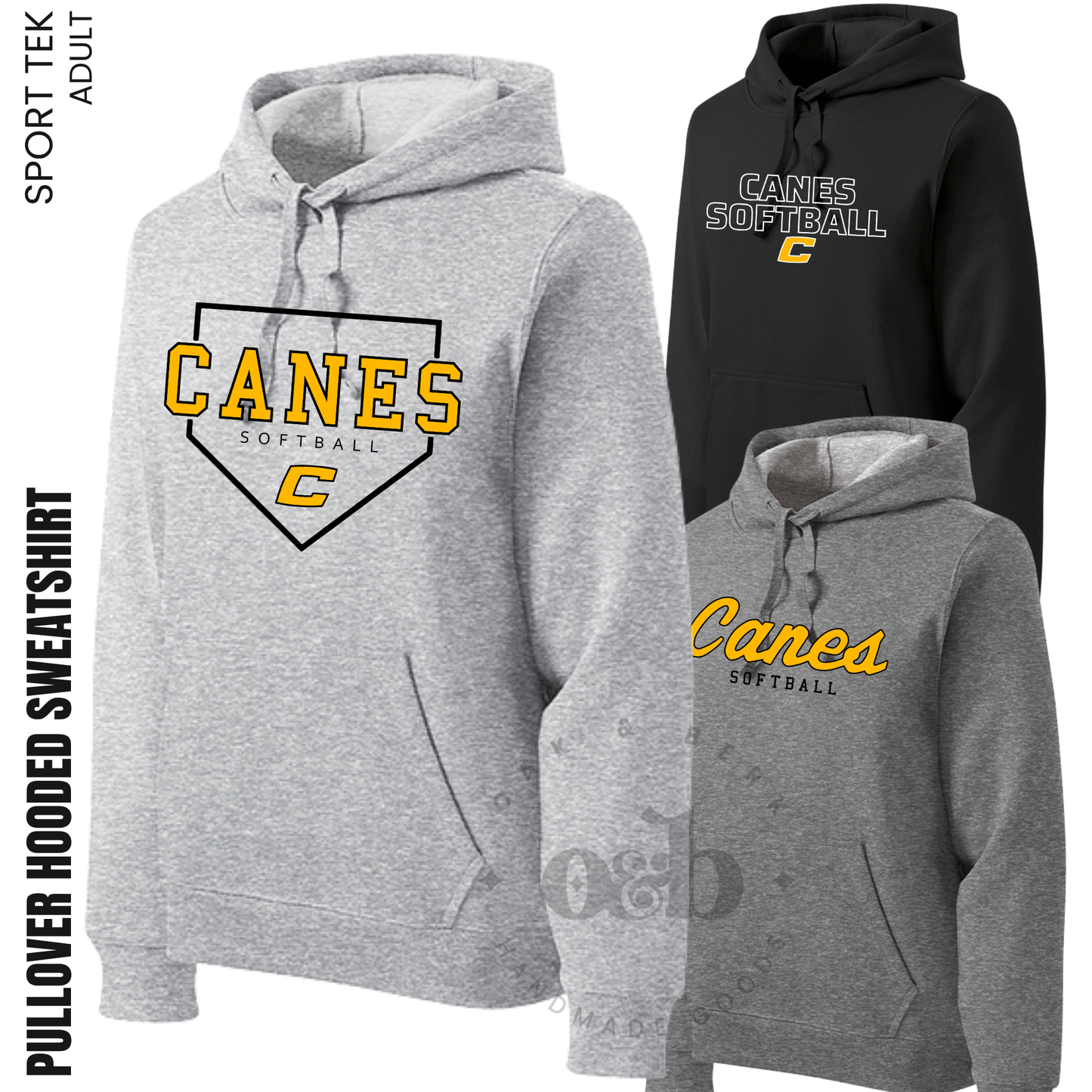 CANES | Sport Tek Pullover Hooded Sweatshirt {adult + TALL}