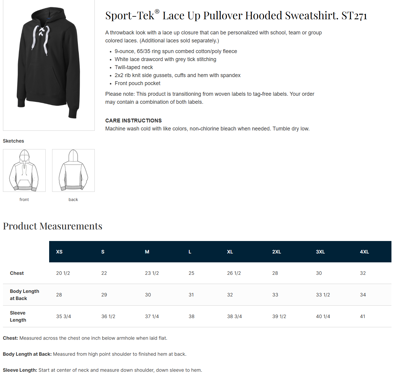 Ames Hockey | Sport Tek Lace Up Hoodie