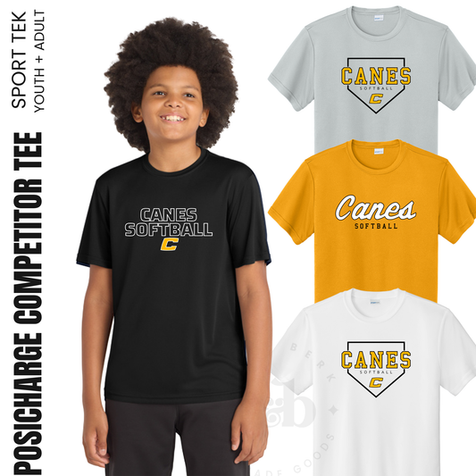 CANES | Sport-Tek PosiCharge Competitor Tee {youth, adult + TALL}
