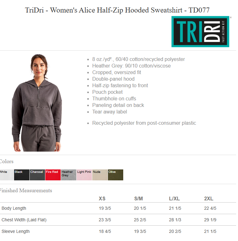 PCLL | Women's Alice Half-Zip Hooded Sweatshirt {adult}