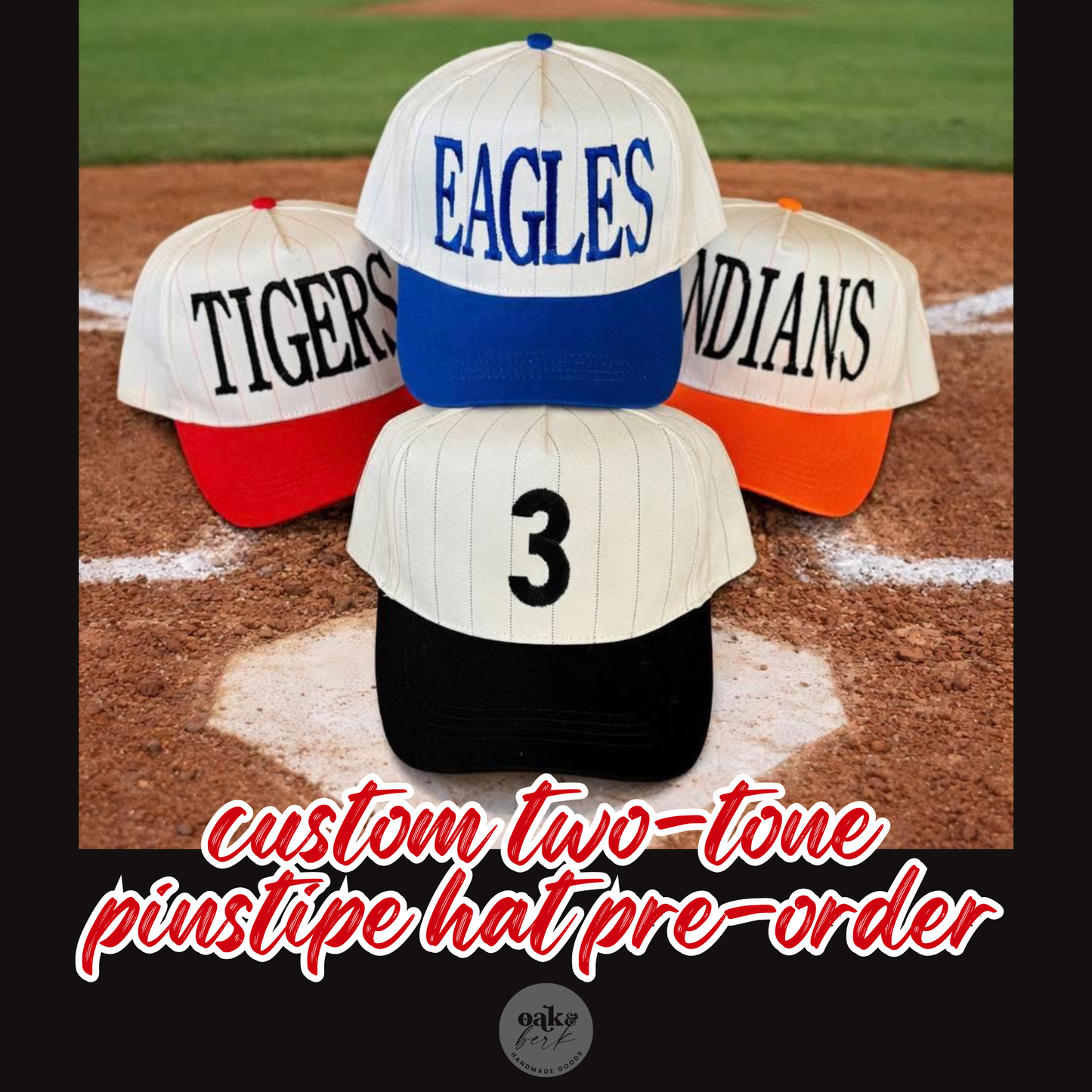 PREORDER / Embroidered Pinstripe Hats