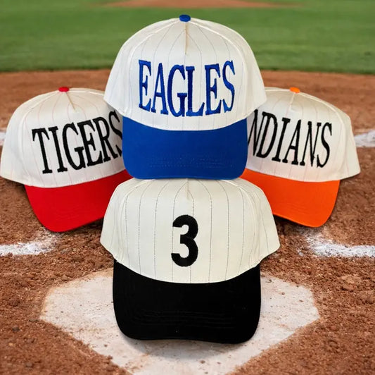 PREORDER / Embroidered Pinstripe Hats
