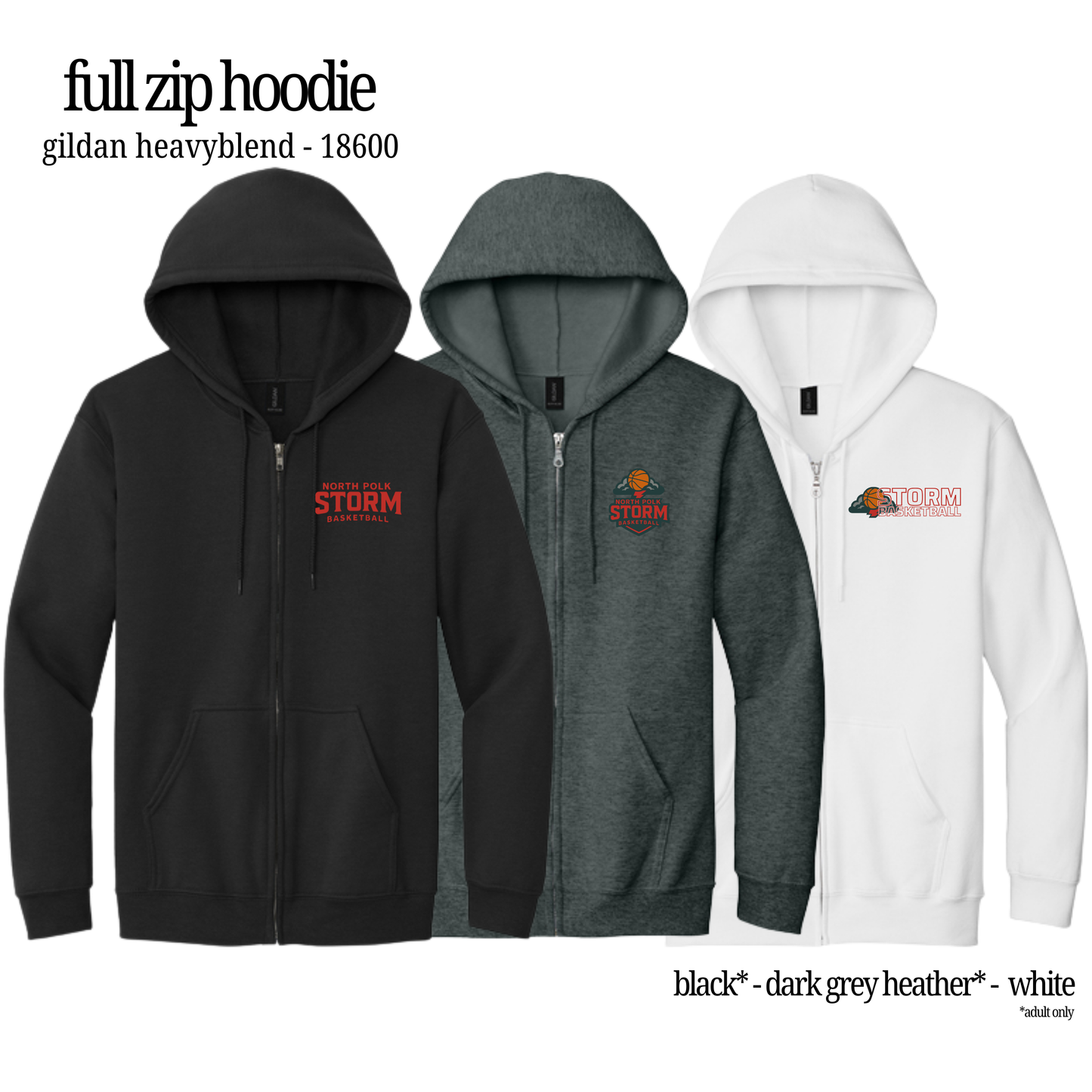 STORM | Gildan HeavyBlend Full Zip Hoodie {youth + unisex}
