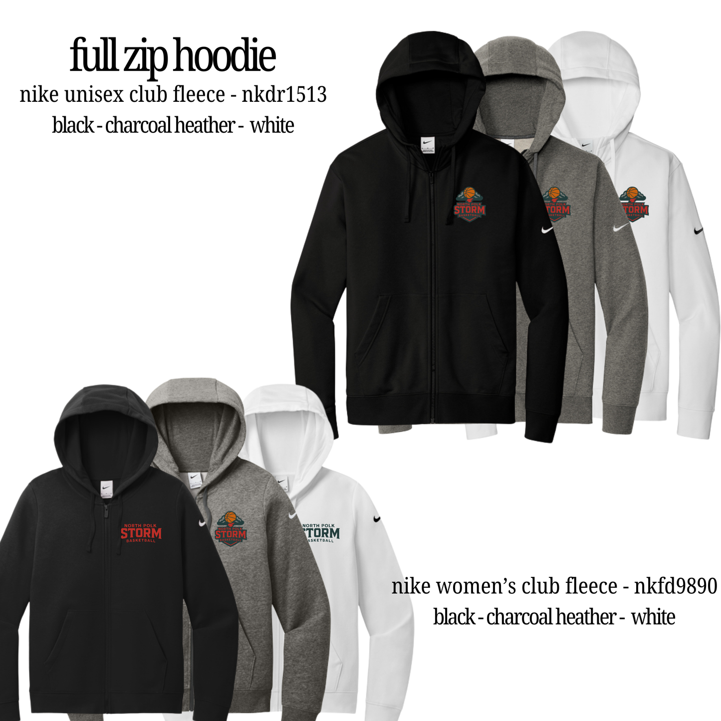 STORM | Nike Club Fleece Full Zip Hoodie {ladies + unisex}