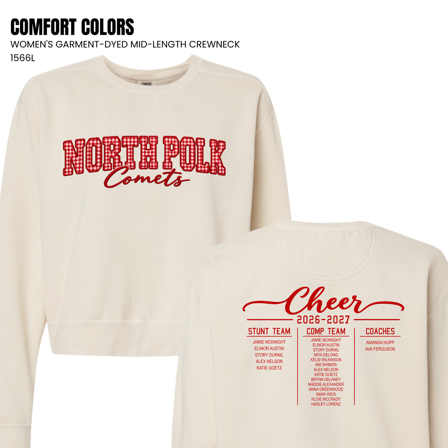 North Polk Cheer | Competition Crop Crewneck